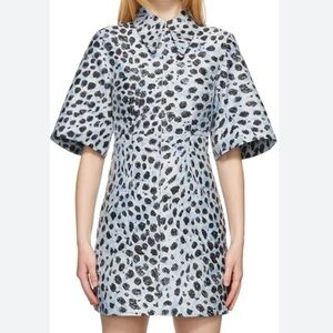Ganni Black and White A-line Mini Dress